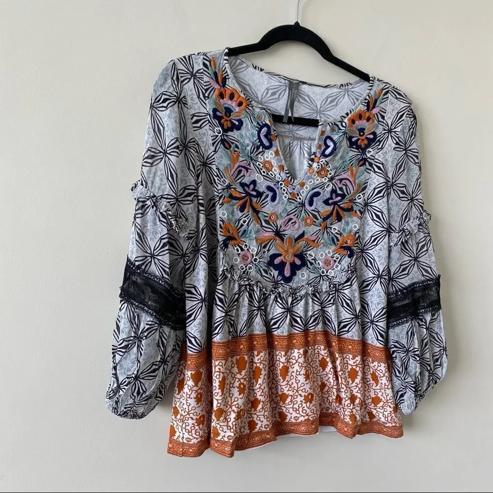 Anthropologie - Boho Peasant Mathilda Top (Size:Small) - Picture 7 of 10